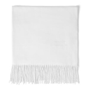 AMERICHAMP Super Soft Elegant Scarf for Women Men Cashmere Feel Winter Fall Fashion fringe Gift Lightweight solid cozy (White)