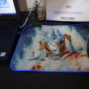 RGB Blue Super Sayan god Gaming Mouse Pad Large Color LED Lighting Wired USB 13.8 x 9.8 Inches for Gamer