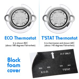 Dreyoo RV Water Heater Thermal Cutoff with ECO Thermostat Assembly Kit, UL Listed Replacement Part Compatible with Atwood 91447 93866 (2 Pcs)