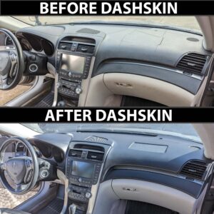 DashSkin Molded Dash Cover Cap Compatible with 2004-2008 Acura TL in Black - Easy Cracked Vinyl Dashboard Fix