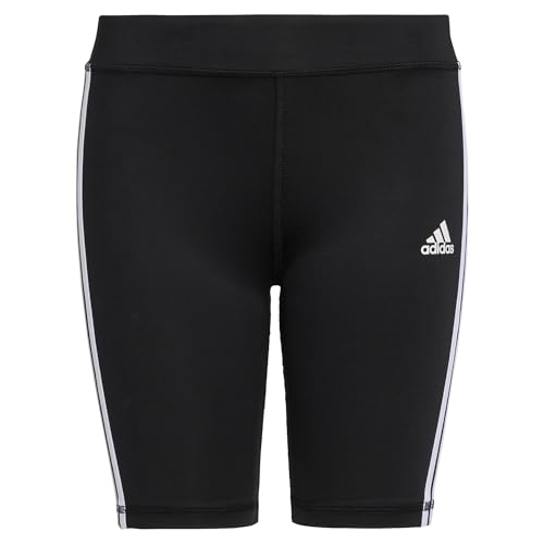 adidas Girls' Little Detached Waistband 3 Stripe Bike Short, Black, Small (Plus)