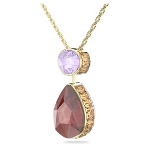 SWAROVSKI Orbita necklace, Drop cut crystal, Multicolored, Gold-tone Finish