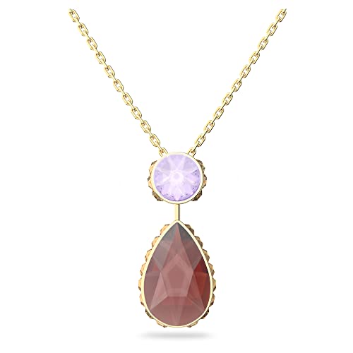 SWAROVSKI Orbita necklace, Drop cut crystal, Multicolored, Gold-tone Finish