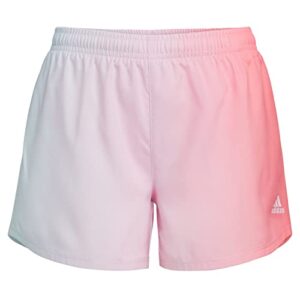 adidas girls' little elastic waistband ombre woven short, clear pink, 6