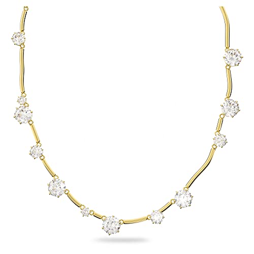 SWAROVSKI Constella necklace, Round cut crystal, Clear, Gold-tone Finish