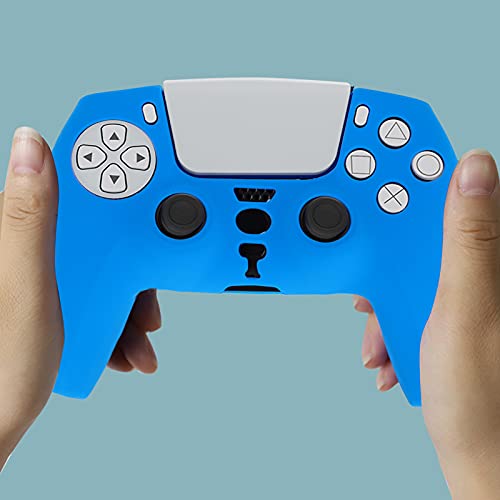 Controller Grip Cover, Removeable Silicone Sleeve Comfort for PS5(Blue)