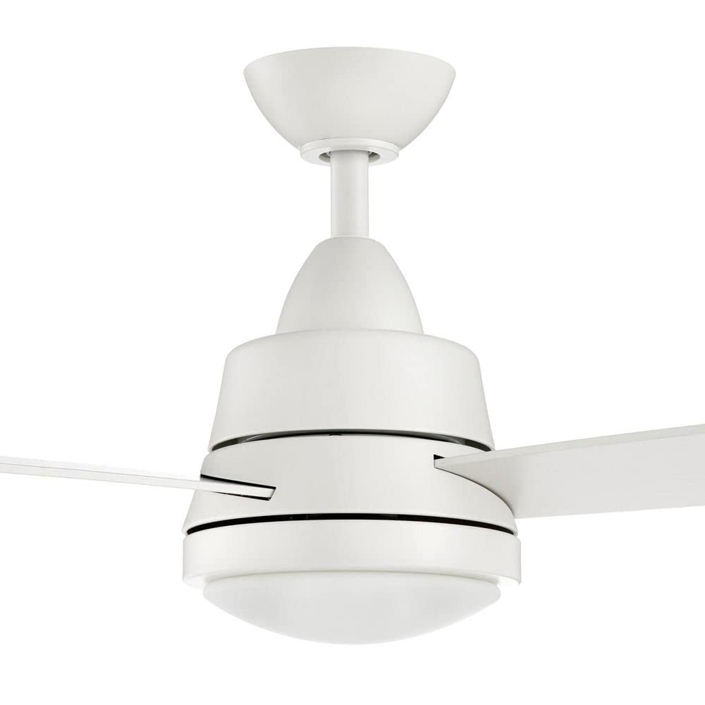 Hampton Bay Caprice 52 in. Integrated LED Indoor Matte White Ceiling Fan with Light Kit and Remote Control (SW19151R MWH)