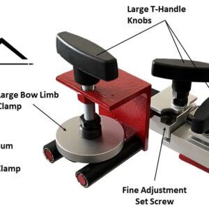 Sierra Archery - Next Level Bow Vise for DIY Archery Mechanics | Includes 2 Piece Bow Level Kit | for Bow Tuning, Set Up, and Repairs | 3 Axis Adjustments | Mounts to Workbench