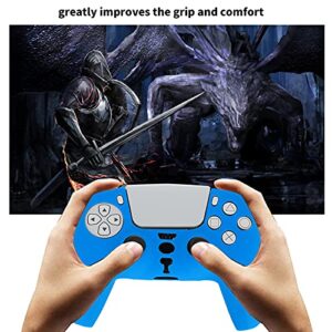 Controller Grip Cover, Removeable Silicone Sleeve Comfort for PS5(Blue)