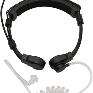 Flexible Throat Mic Microphone Covert Acoustic Tube Tactical Walkie Talkies Earpiece Headset with Finger PTT is Compatible with Midland LXT118 GXT1000VP4 LXT500VP3 LXT600VP3 LXT380 2-pin