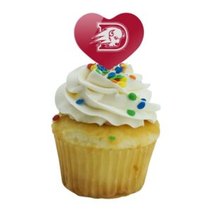 Dixie State Secondary Logo Heart Love Cupcake Picks Toppers Decoration Set of 6