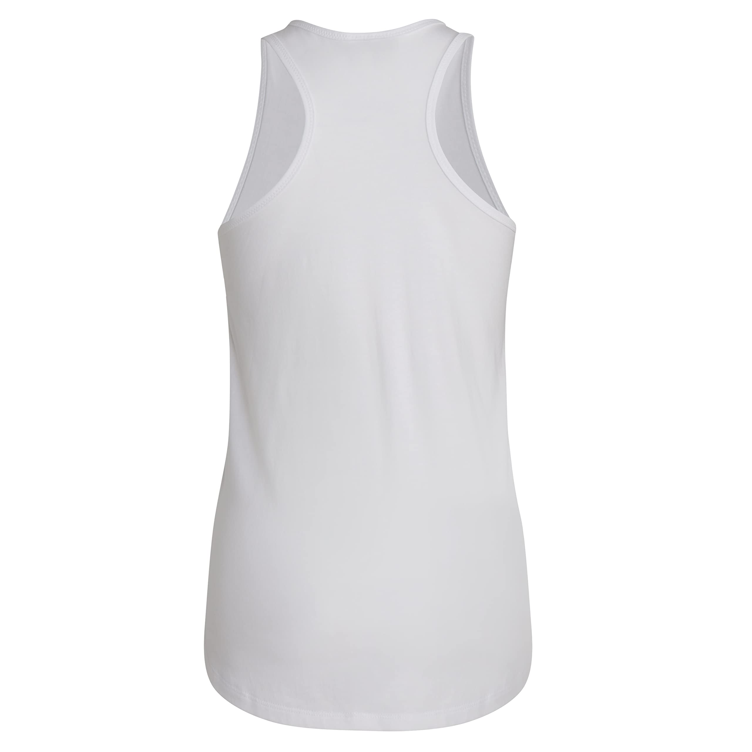 adidas Girls' Sleeveless Lapped Tank, White, Small (7/8)