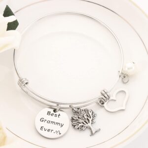 HUTIMY Grammy Bracelet Gifts for Grandma Grammy Jewerlry for Women Worlds Best Grammys Engraved Best Grammy Ever Bracelet