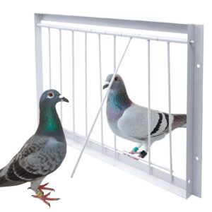 junniu 15.7in/40cm pigeon cage door one way entrance door bird t-trap birdcage iron wire trap door for racing pigeon bird cage breeding supply, 15.7in (40cm)