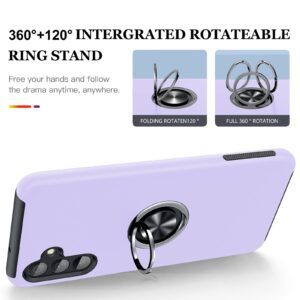 JAME for Samsung Galaxy A13 5G Case, Galaxy A13 5G Case with Screen Protector[2 Pcs], Slim Fit Shockproof Protective Case with Ring Kickstand [Magnetic Car Mount Feature] for Samsung A13 5G- Purple