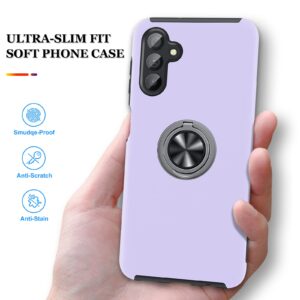 JAME for Samsung Galaxy A13 5G Case, Galaxy A13 5G Case with Screen Protector[2 Pcs], Slim Fit Shockproof Protective Case with Ring Kickstand [Magnetic Car Mount Feature] for Samsung A13 5G- Purple