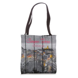 cinque terre vernazza italian vintage souvenir tote bag