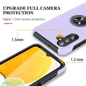 JAME for Samsung Galaxy A13 5G Case, Galaxy A13 5G Case with Screen Protector[2 Pcs], Slim Fit Shockproof Protective Case with Ring Kickstand [Magnetic Car Mount Feature] for Samsung A13 5G- Purple