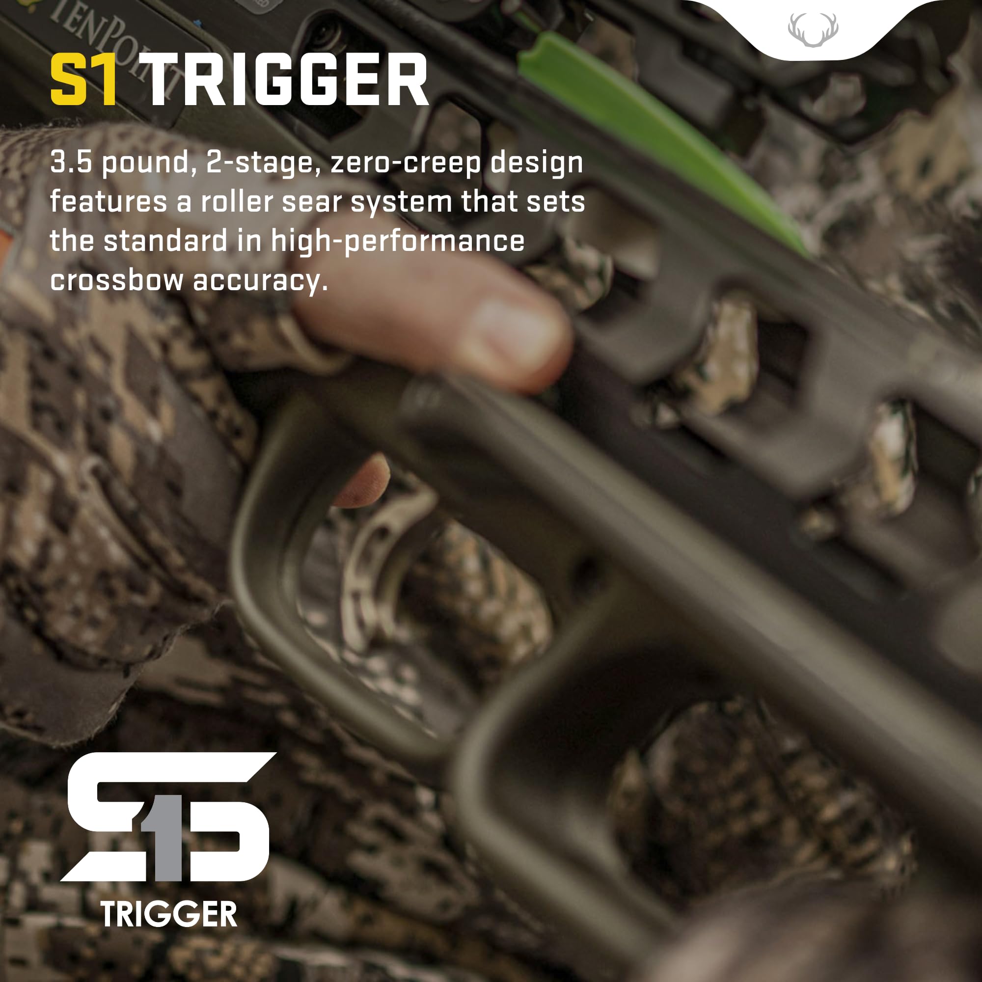 TenPoint Turbo S1 Crossbow, Vektra - 390 FPS - Equipped with RangeMaster Pro Variable Speed Scope + ACUslide Cocking & De-Cocking System - ​​​​Lowest-Priced ACUslide Safe De-Cocking Crossbow