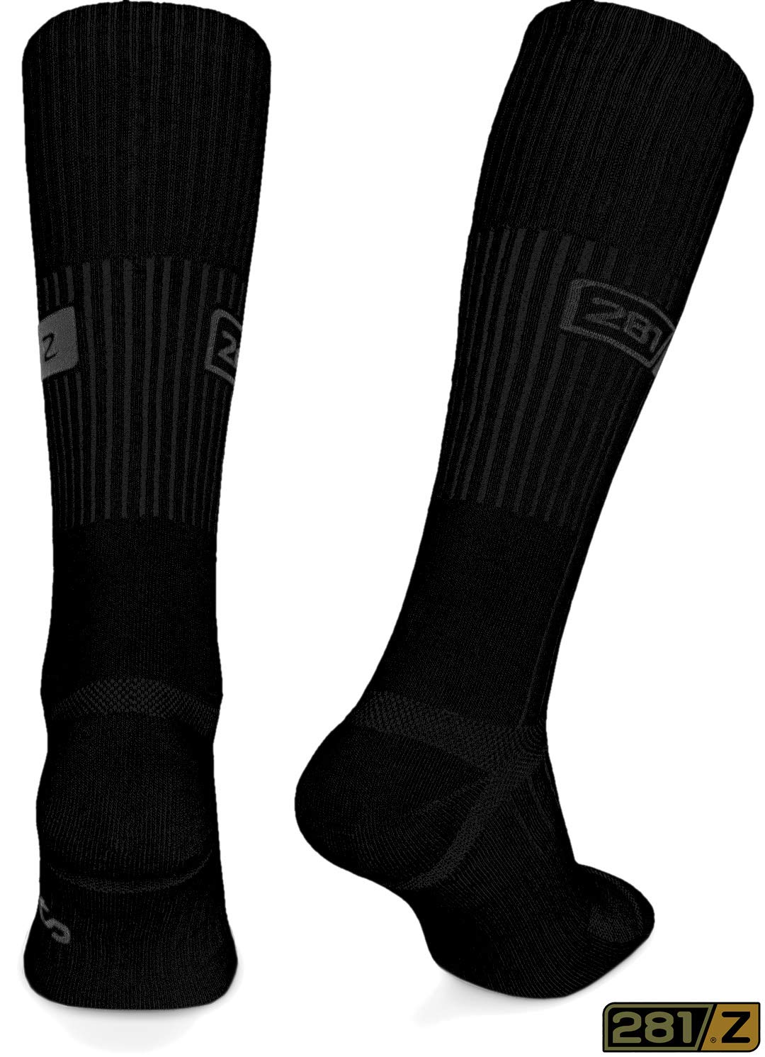 281Z Military Boot Socks - Tactical Trekking Hiking - Outdoor Athletic Sport (Black)(X-Small 1 Pair)