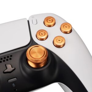 Avericht Metal ABXY Buttons Dpad Thumbsticks for PS5 Controller, Metal Aluminum Action Buttons & Dpad & Analog Stick Replacement Kit for PS5 Controller (Metal Gold)