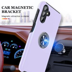 JAME for Samsung Galaxy A13 5G Case, Galaxy A13 5G Case with Screen Protector[2 Pcs], Slim Fit Shockproof Protective Case with Ring Kickstand [Magnetic Car Mount Feature] for Samsung A13 5G- Purple