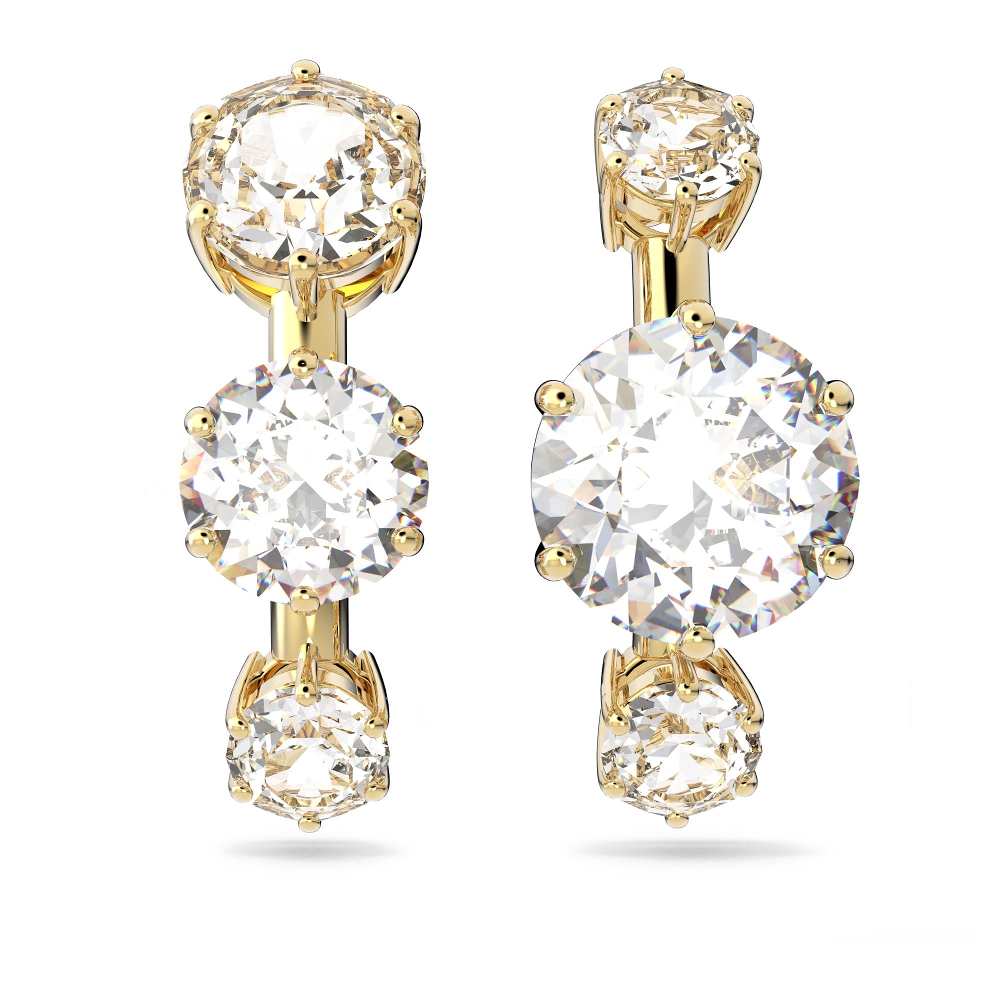 SWAROVSKI Constella Earrings, Brilliant Cut crystals, White, Gold-tone plated