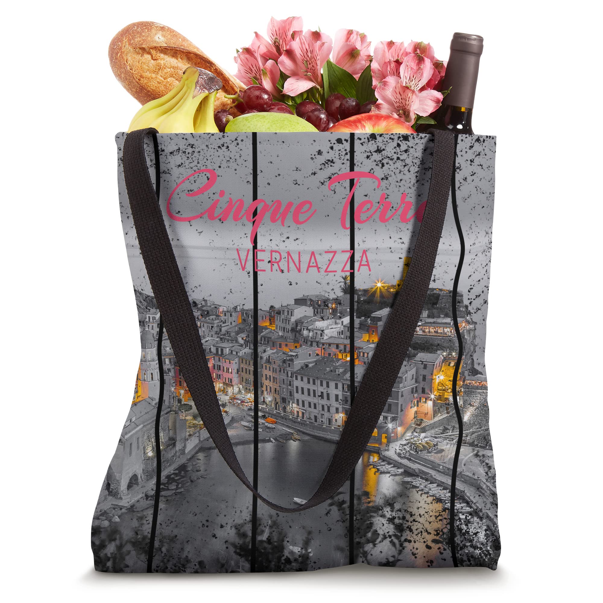 Cinque Terre Vernazza Italian vintage Souvenir Tote Bag