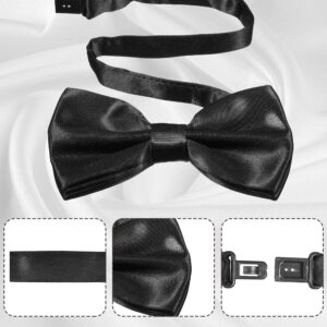 Geyoga 24 Pieces Men's Bow Ties Formal Satin Solid with Adjustable Neck Band Black Bow Ties for Men