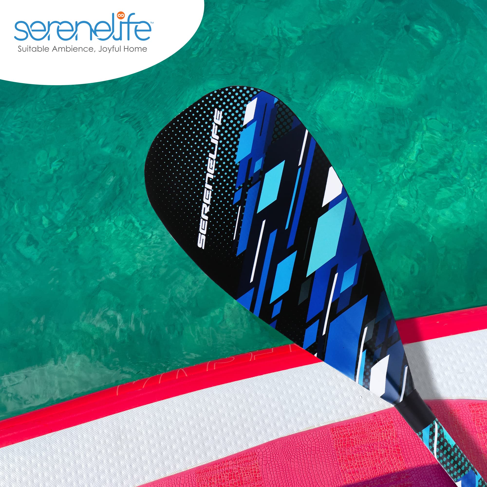 SerenelifeHome Adjustable SUP Paddle -Adjustable 3-piece Mix Carbonfiber Paddle, Lightweight & Comfortable to Use, Includes Carrying Bag w/ Zip and Handle,Comfortable Grip & Powerful Stroke SLPADDLE40