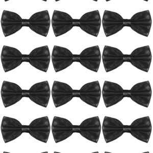 Geyoga 24 Pieces Men's Bow Ties Formal Satin Solid with Adjustable Neck Band Black Bow Ties for Men