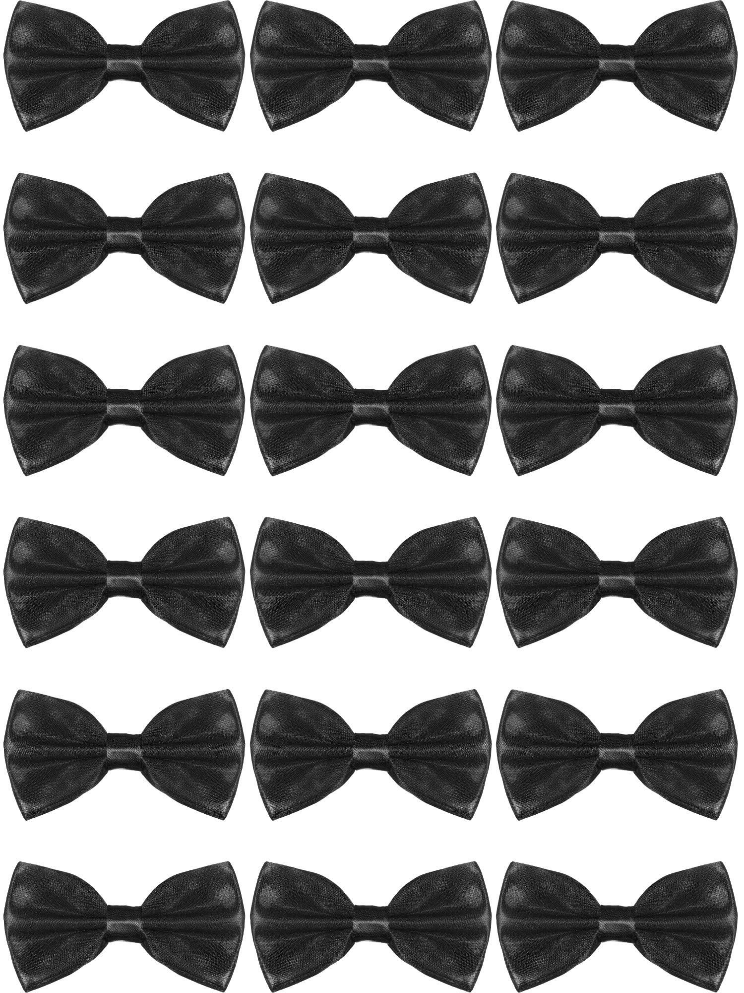 Geyoga 24 Pieces Men's Bow Ties Formal Satin Solid with Adjustable Neck Band Black Bow Ties for Men