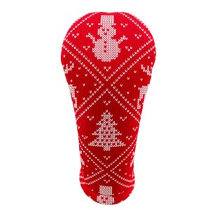 Red & White Christmas Sweater Driver 460cc Club Headcover Handmade by BeeJos