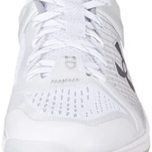 Under Armour Men's Yard Low MT TPU Baseball Cleat, (100) White/White/Metallic Silver, 8.5