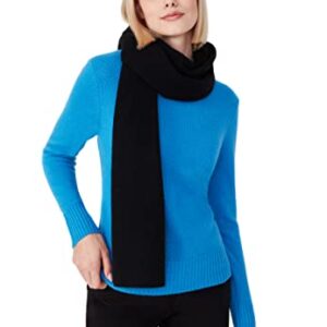 Style Republic Women’s Knitted Scarf, 100% Pure Cashmere, Ultra Warm Winter Accessory, Beautiful European Design (Black)