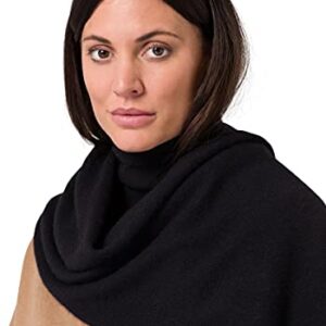 Style Republic Women’s Knitted Scarf, 100% Pure Cashmere, Ultra Warm Winter Accessory, Beautiful European Design (Black)