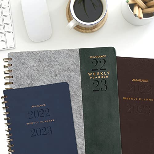 AT-A-GLANCE 2022-2023 Planner, Weekly & Monthly Academic, 8-1/2" x 11", Large, Signature Collection, Navy (YP905A20)