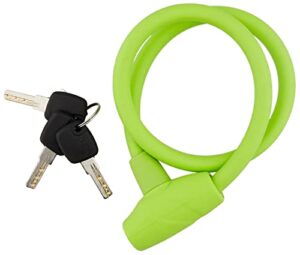 ulac s-2t jazz bicycle key silicone cable lock, green