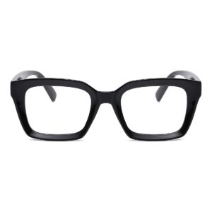 JOVAKIT Non Prescription Glasses for Women Men Fashion Square Frame Eyeglasses (Black)