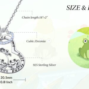 Palpitate Frog Necklace for Women 925 Sterling Silver Frog Necklaces Friends Necklaces Always My Best Friend Frog Gifts Jewelry