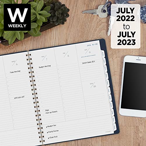 AT-A-GLANCE 2022-2023 Planner, Weekly & Monthly Academic, 8-1/2" x 11", Large, Signature Collection, Navy (YP905A20)