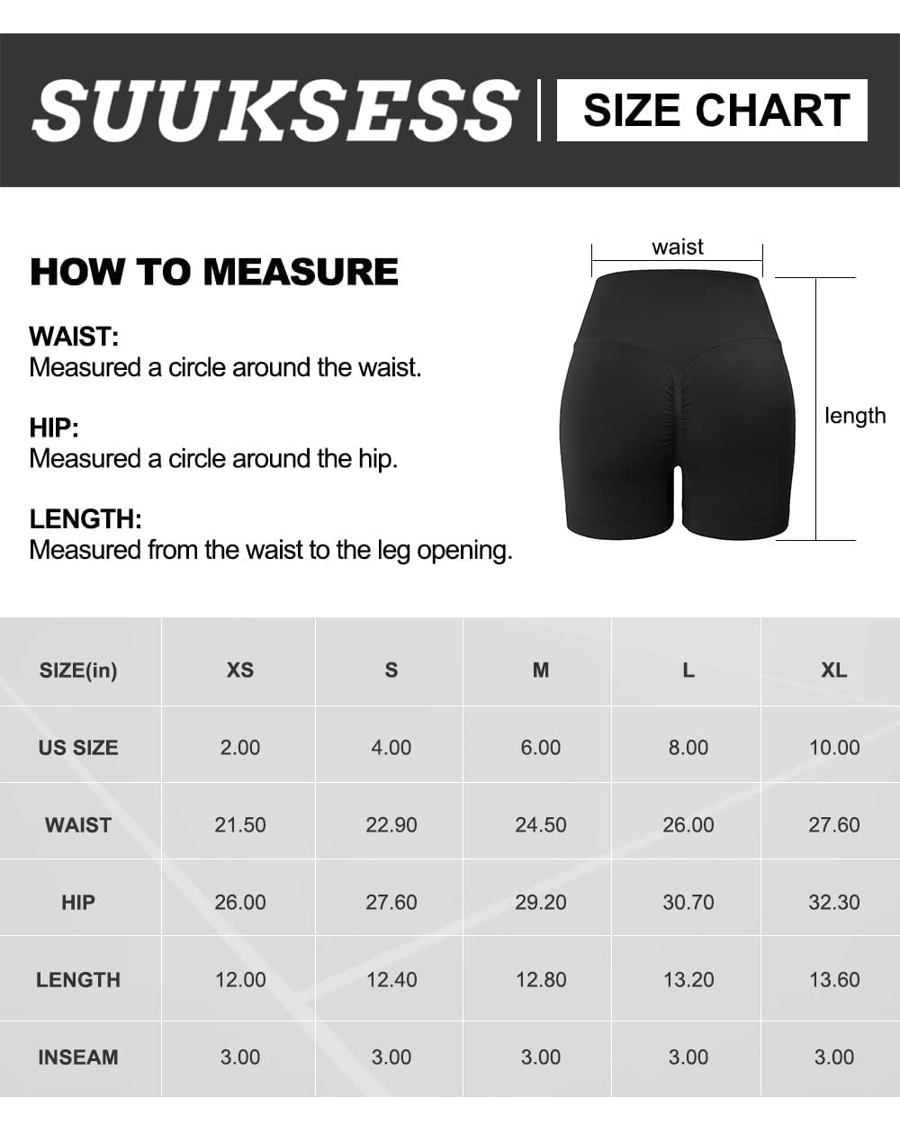 SUUKSESS Women Seamless Booty Shorts Scrunch Butt Lifting High Waisted Workout Shorts (3" Black, M)