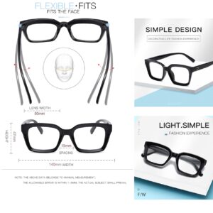 JOVAKIT Non Prescription Glasses for Women Men Fashion Square Frame Eyeglasses (Black)