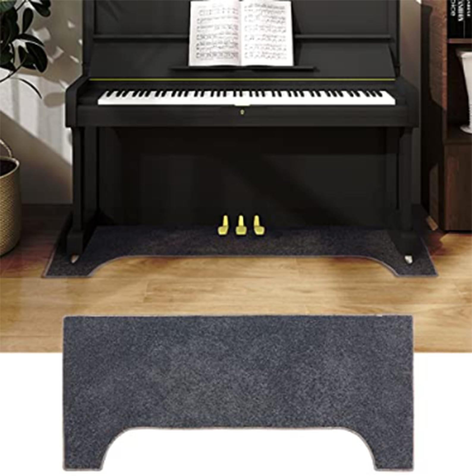 PPGE Soundproof Rug for Piano, Upright Piano Carpet Protector Sound Dampening Non-Slip Carpet Acoustic Pads Sound Proof Floor Mat Soundproofing Blankets Sound-Absorbing Mat 160x70cm(Color:Grey)