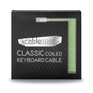 CableMod Classic Coiled Keyboard Cable (Lime Sorbet, USB A to USB Type C, 150cm)