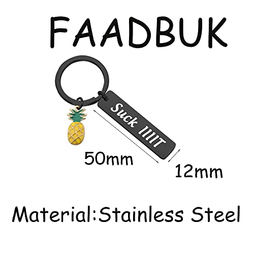 FAADBUK TV Show Keychain Psyc Pineapple Inspired Gift Suck IIIIt Psyc TV Show Gift (Suck IIIIIT Black)