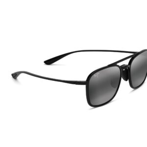 Maui Jim Men's and Women's Keokea Polarized Aviator Sunglasses, Black/Neutral Grey, Medium