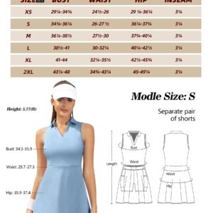 Fengbay Tennis Dress for Women,Golf Dress with Built in Shorts with 4 Pockets for Sleeveless Athletic Workout Dress