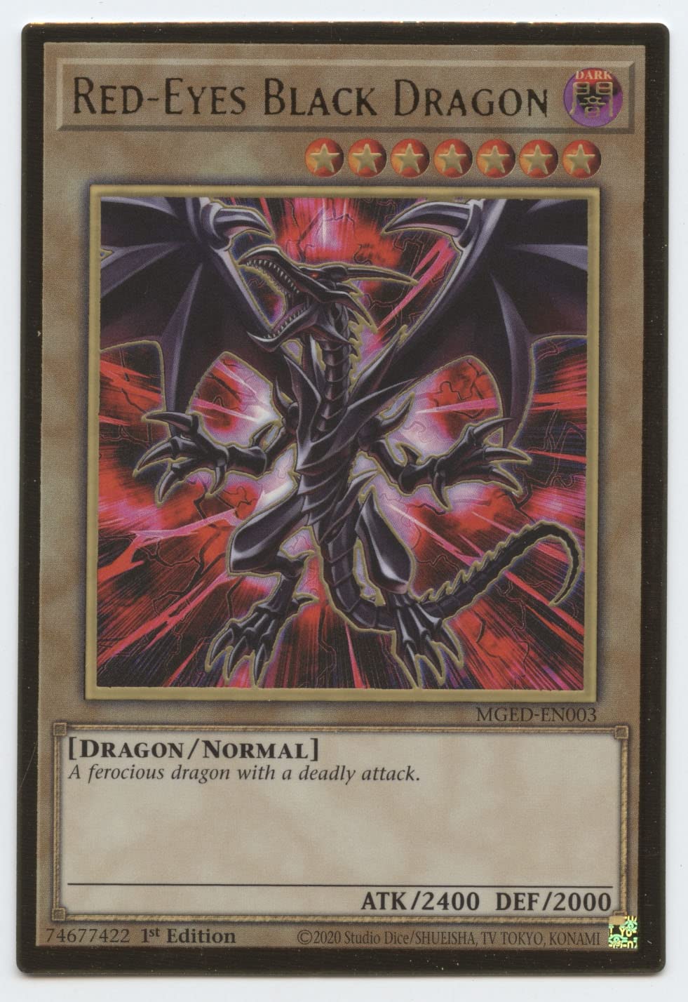 Red-Eyes Black Dragon - MGED-EN003 - Premium Gold Rare - 1st Edition