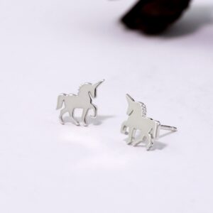 Boma Jewelry Sterling Silver Unicorn Stud Earrings